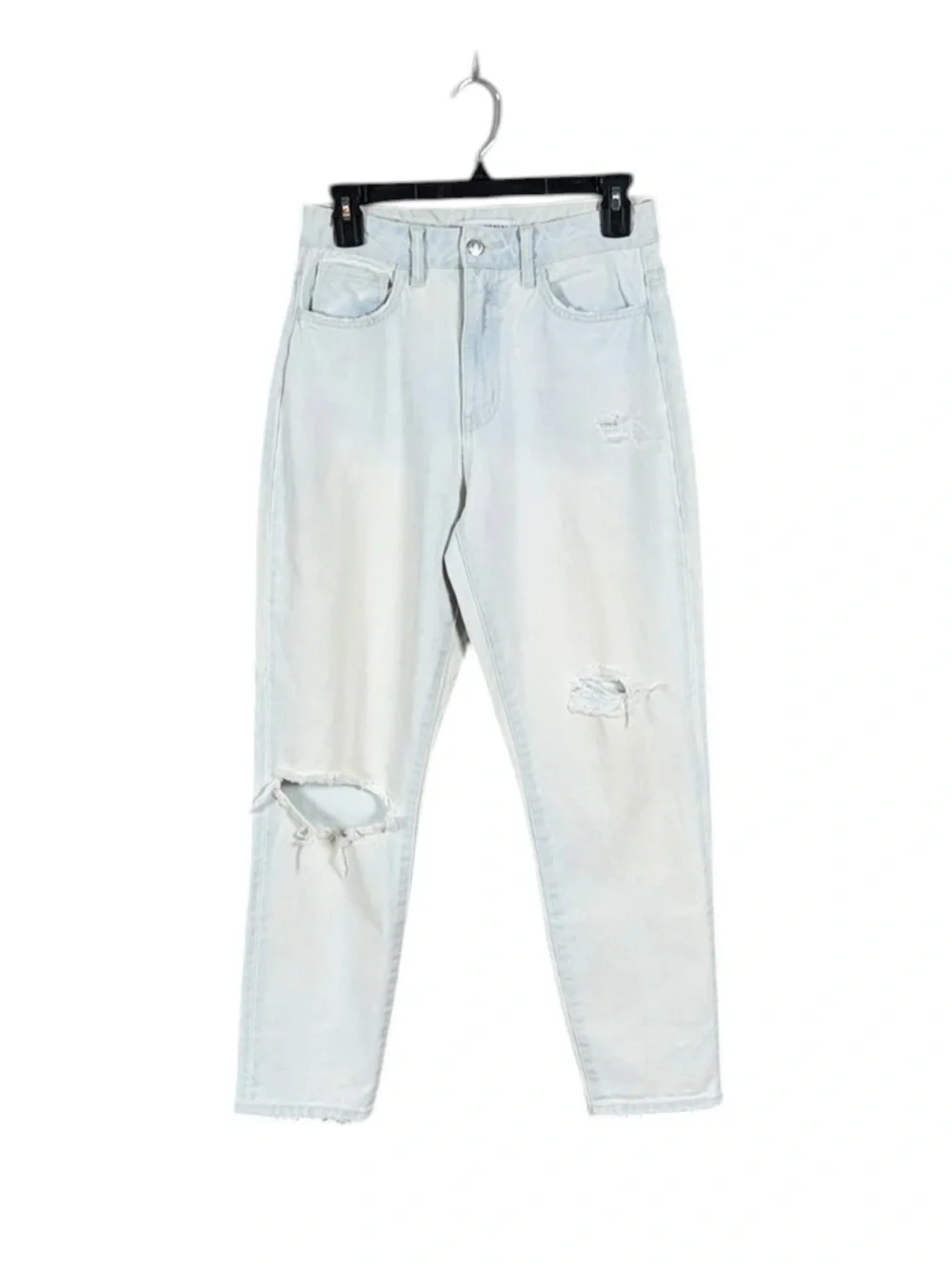 Flying Monkey Womens Super High Rise Mom Jeans Size 26 Edgy Distressed Faded